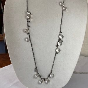 Long JCrew clear glass bead bubble necklace